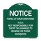 Signmission Park at Your Own Risk H.O.A. Not Responsible for Theft or Damage to Vehicles o, A-DES-GW-1818-23536 A-DES-GW-1818-23536 - alternate 1